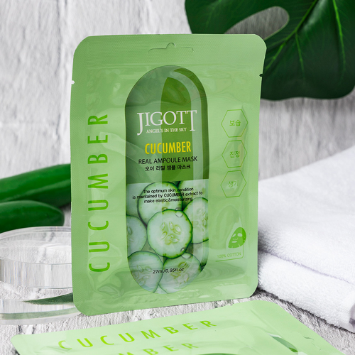 JIGOTT - Cucumber Real Ampoule Mask 27mL